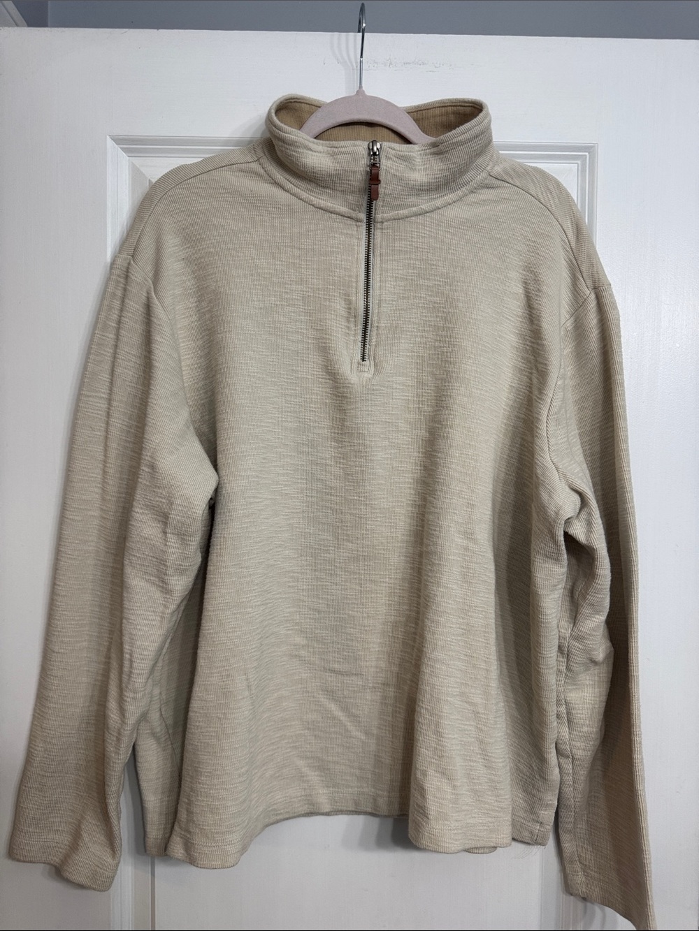 Threshold Men's Zip-Neck Sweater in Beige